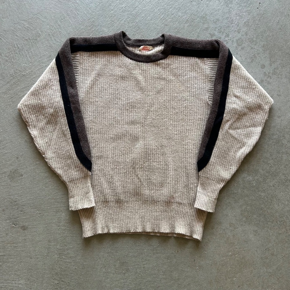 Vintage 50s 60s The La Salle By Himalaya Sweater Size Small Brown Pullover